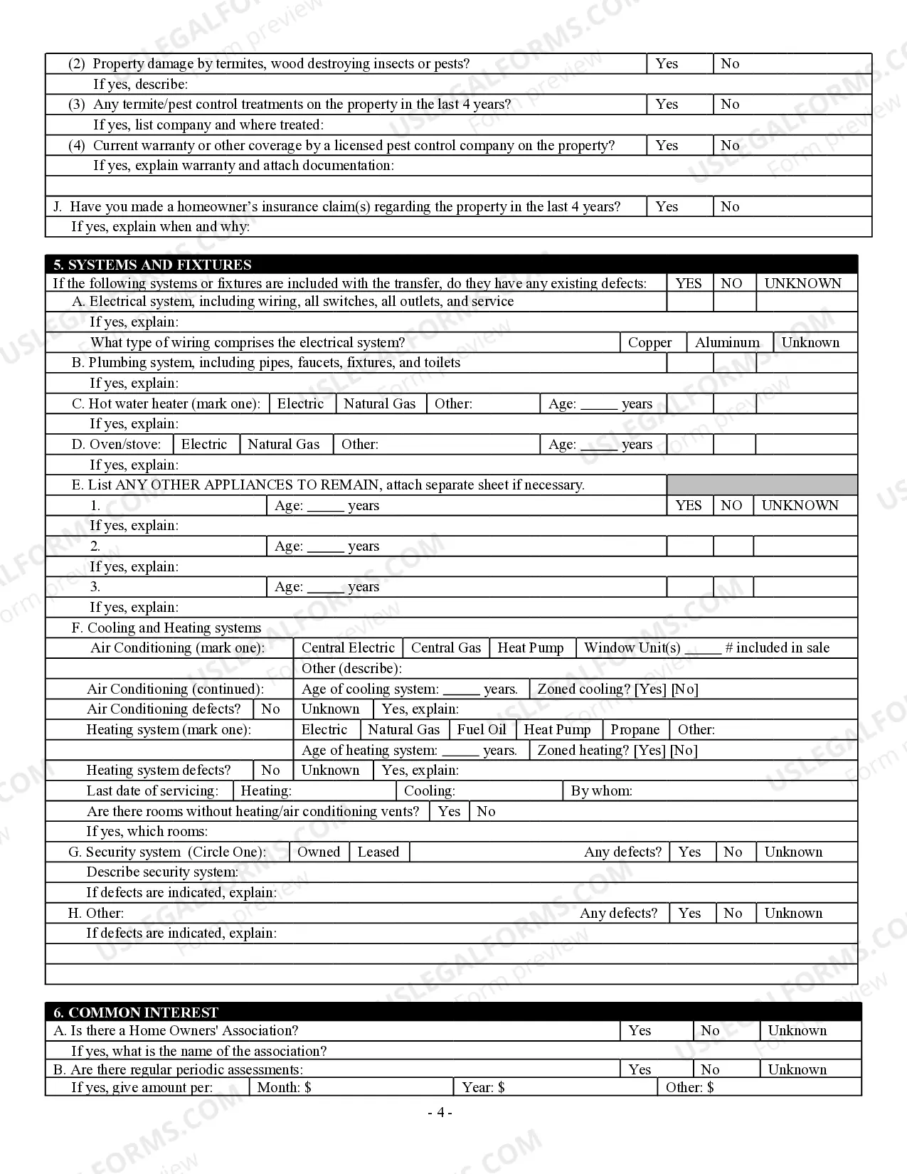 Preview Residential Real Estate Sales Disclosure Statement