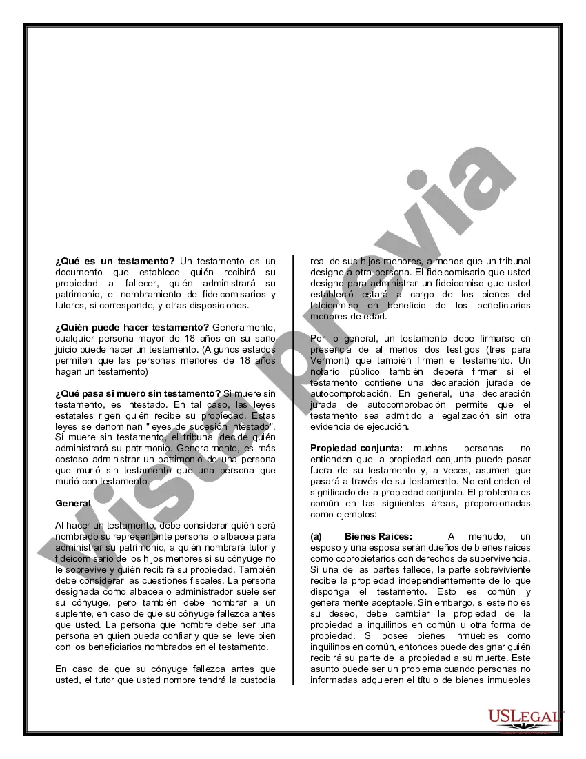 Preview Testamentos Mutuos o Últimas Voluntades y Testamentos para Personas Solteras que conviven con Hijos Menores