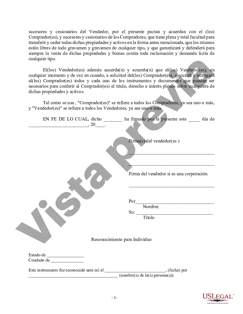 Preview Factura de venta en relación con la venta del negocio por parte del vendedor individual o corporativo