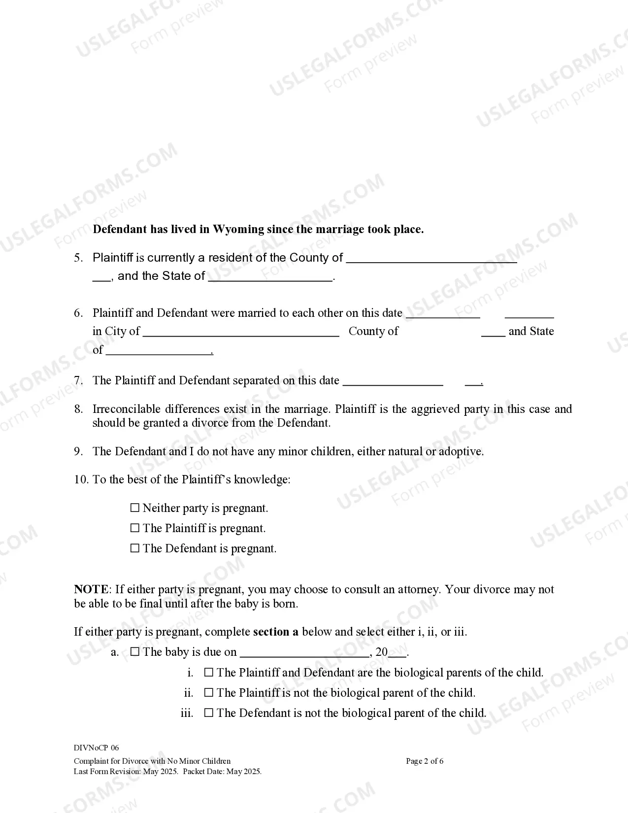Preview Complaint for Divorce for People with Adult Children