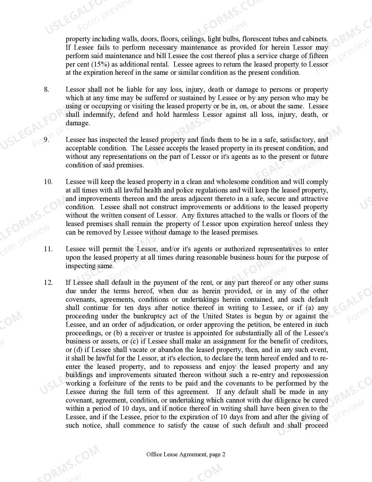 Preview Office Lease Agreement