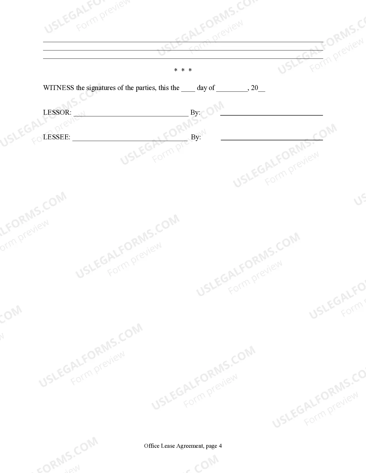 Preview Office Lease Agreement