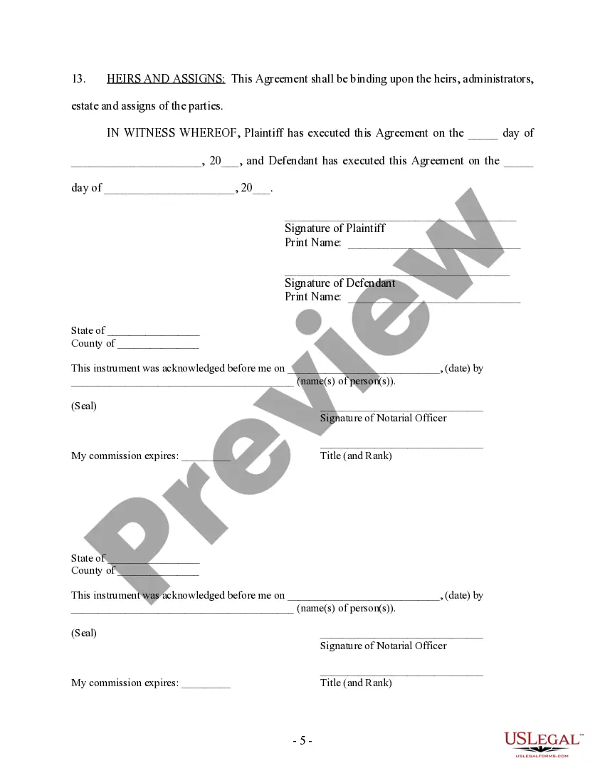Preview Marital Domestic Separation and Property Settlement Agreement Adult Children