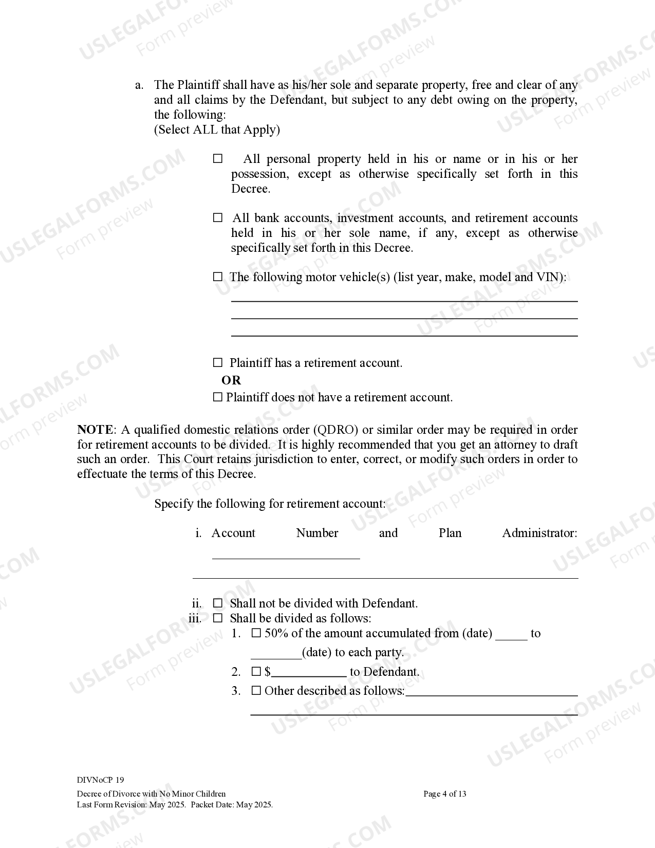 Wyoming Decree of Divorce for People with No Children Wyoming Divorce