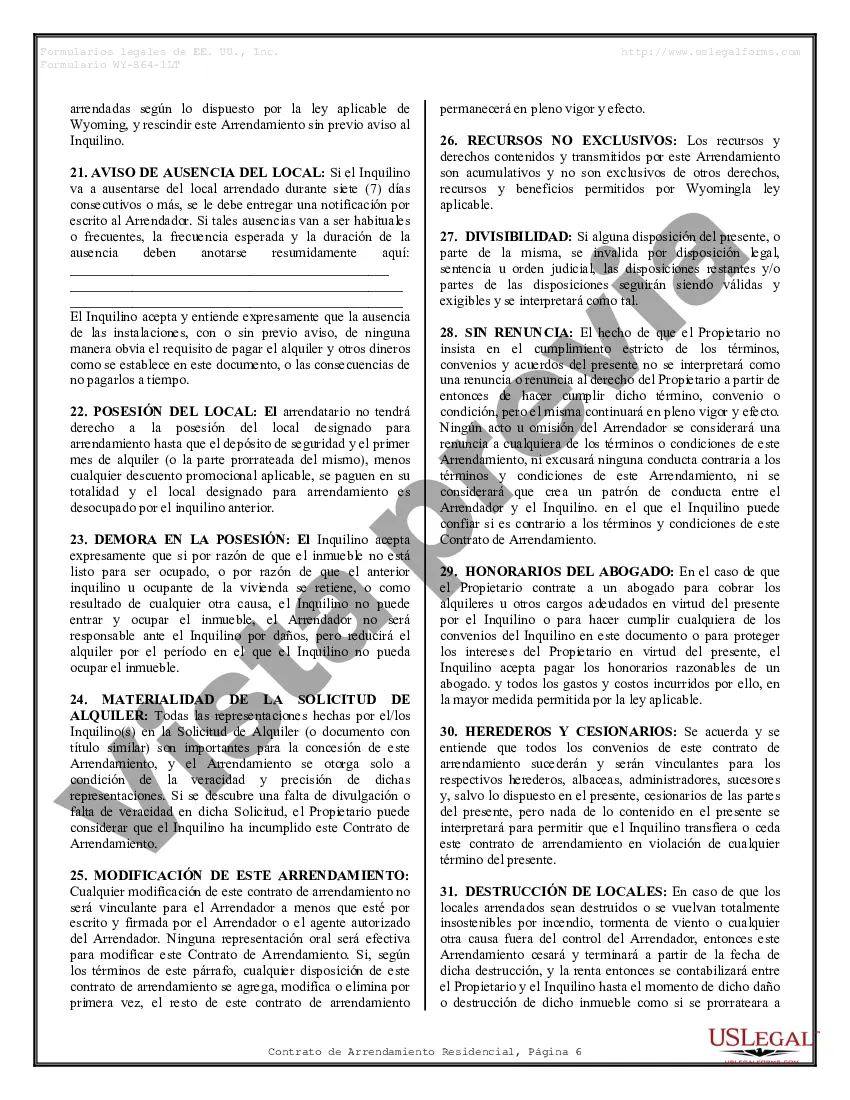 Preview Arrendamiento residencial o contrato de alquiler de mes a mes