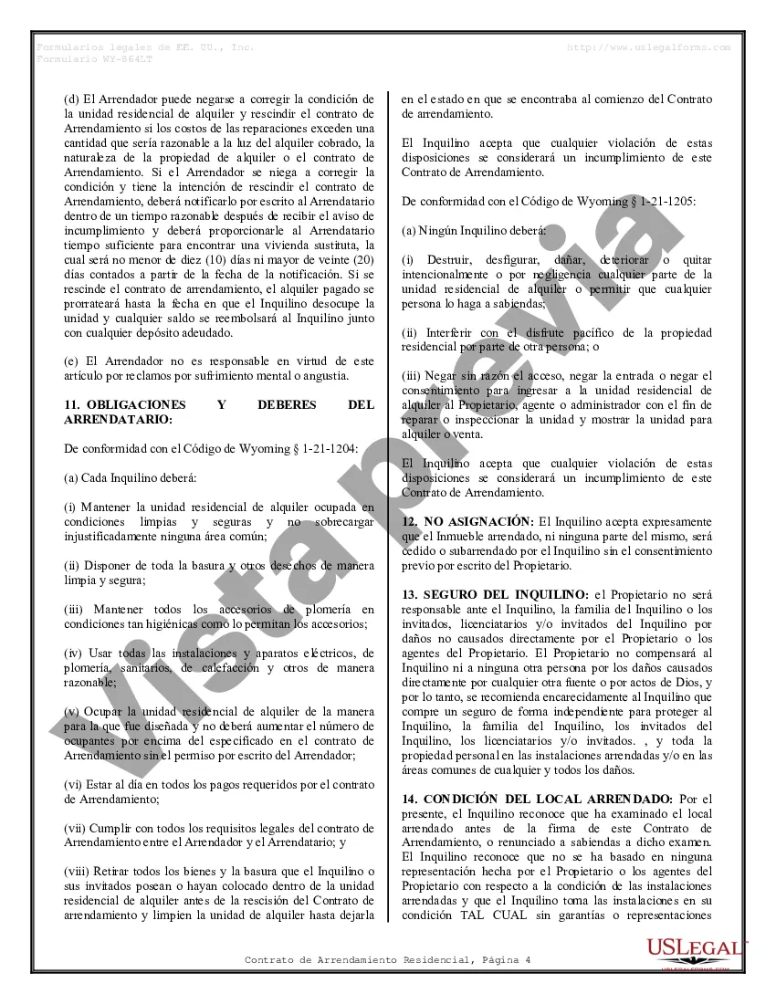 Preview Contrato de arrendamiento de alquiler residencial