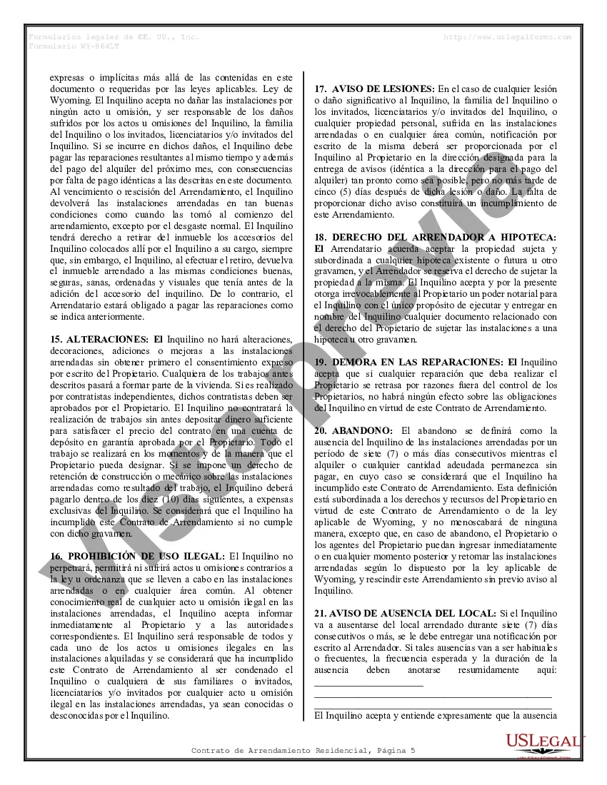 Preview Contrato de arrendamiento de alquiler residencial