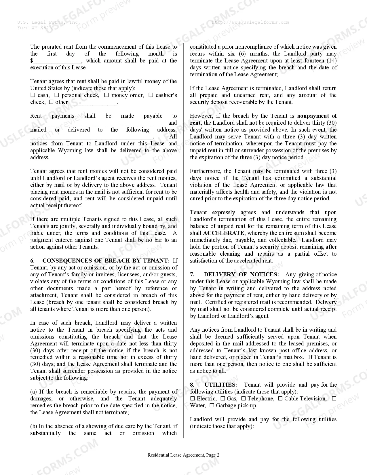 Preview Residential Rental Lease Agreement