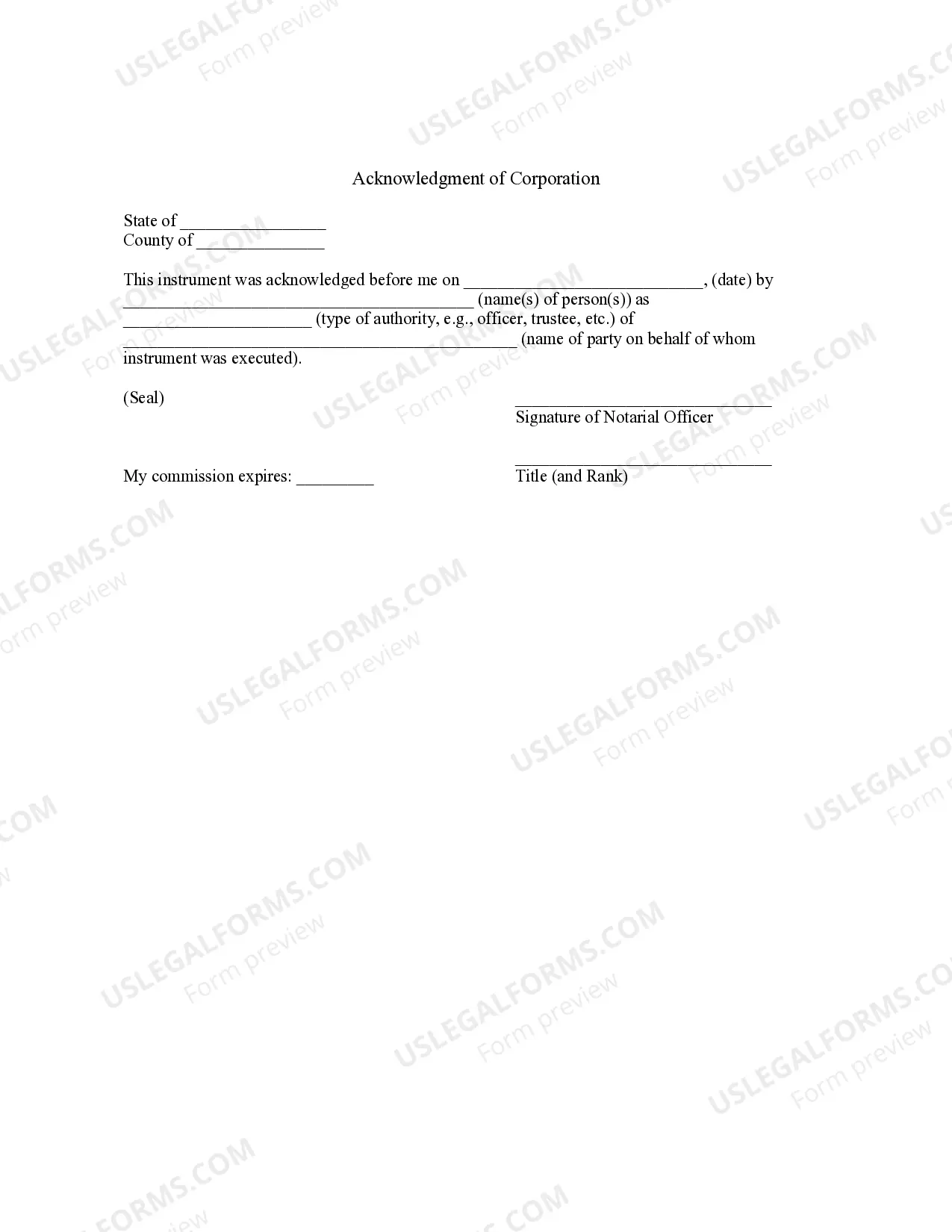 Preview Bill of Sale without Warranty by Corporate Seller
