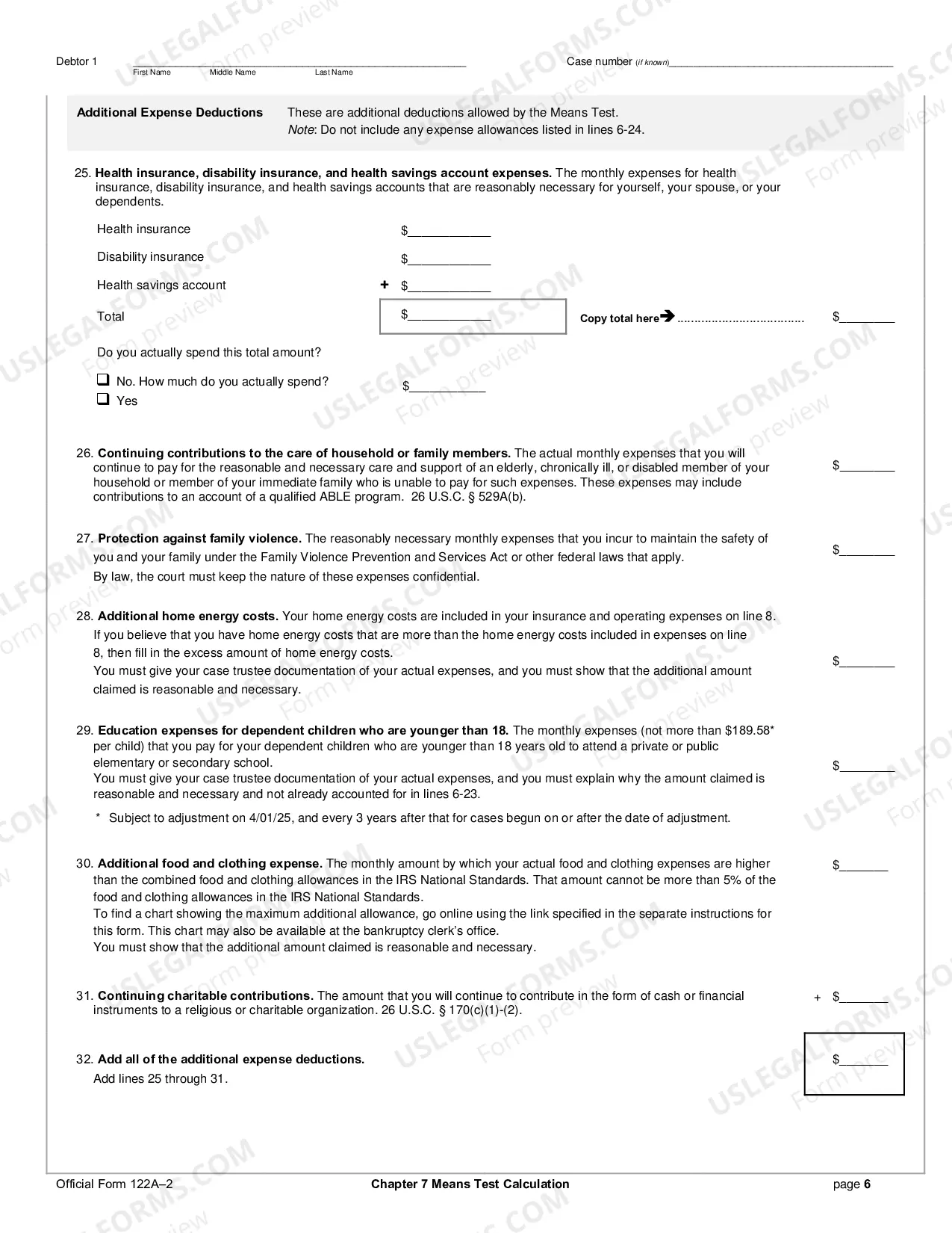 Preview Chapter 7 Means Test Calculation