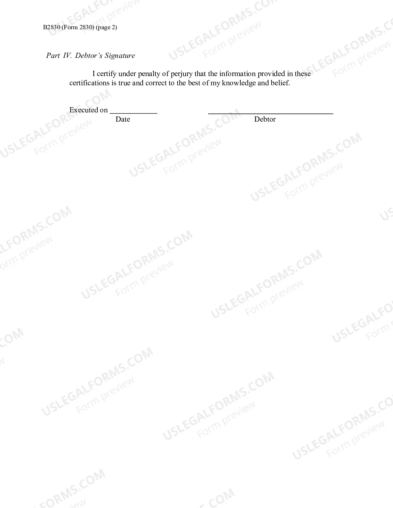 Preview Chapter 13 Debtor's Certifications Regarding Domestic Support Obligations and Section 522(q)