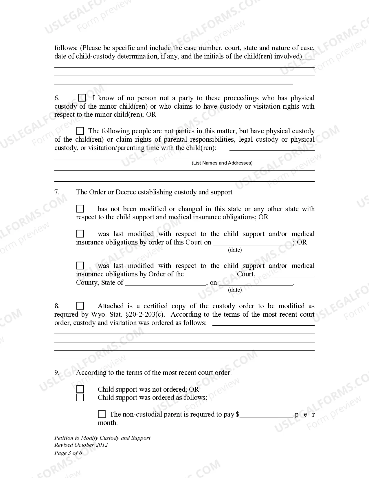 Preview Petition to Modify Child Custody and Support