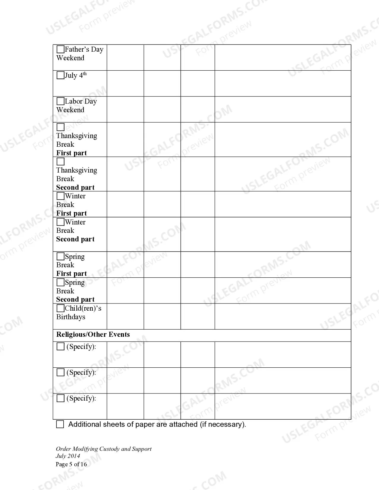 Preview Order Modifying Child Custody and Support