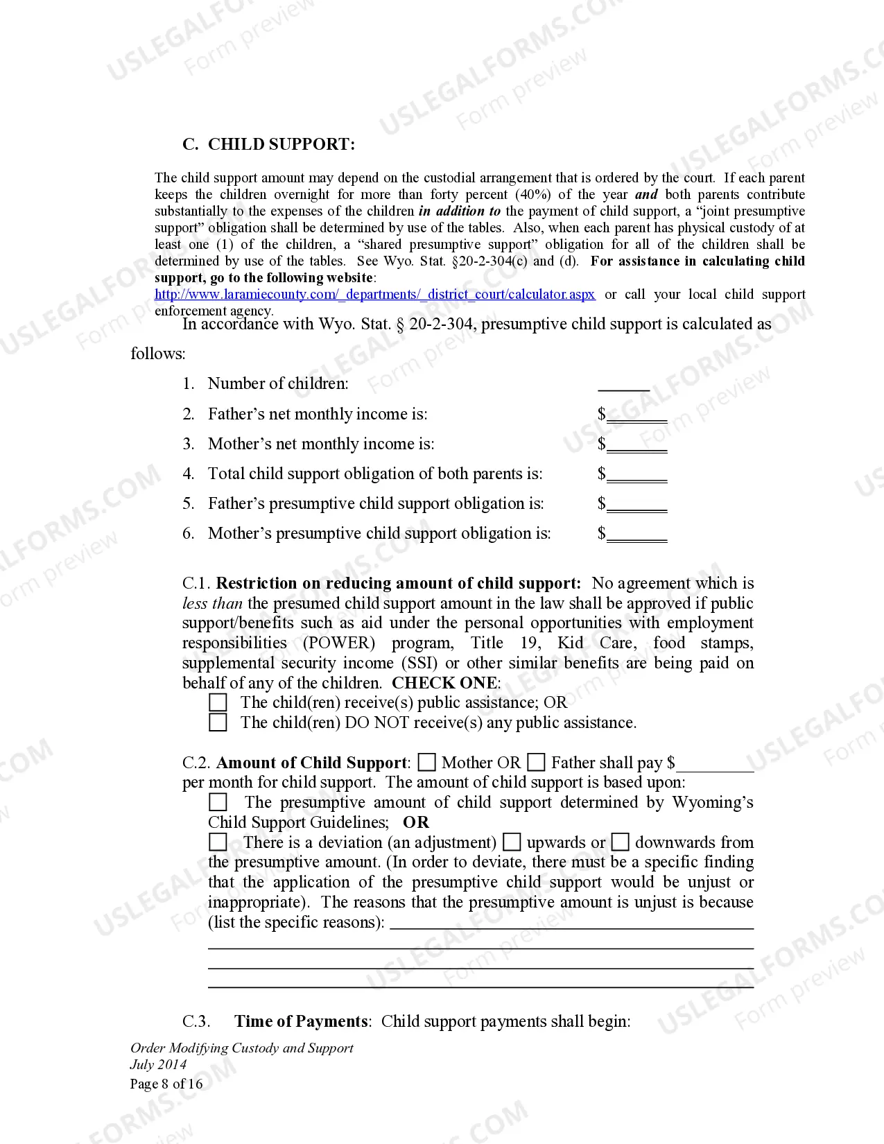 Preview Order Modifying Child Custody and Support