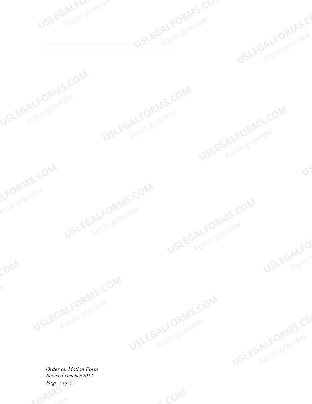 Preview Order on General Motion - Child Custody Modification