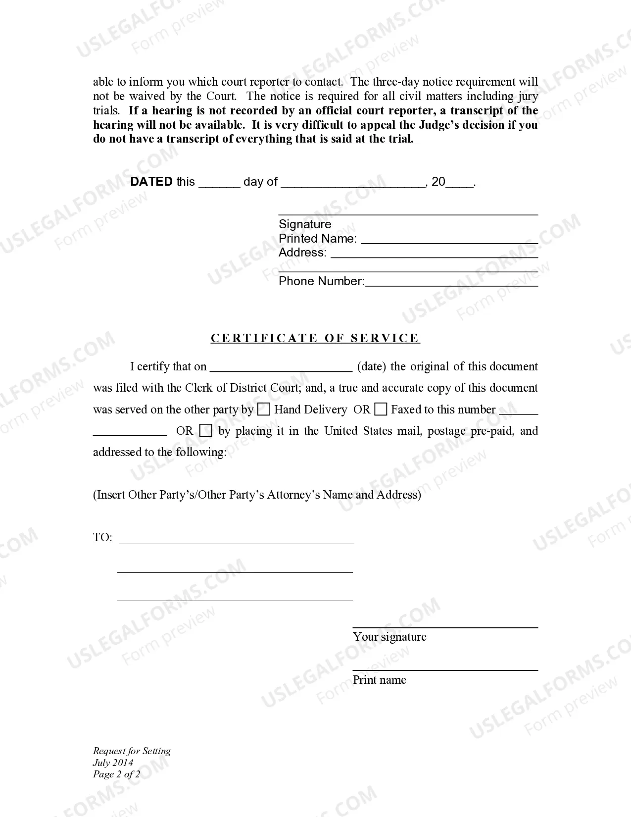 Preview Motion to Set Hearing or Trial for Child Custody Modification