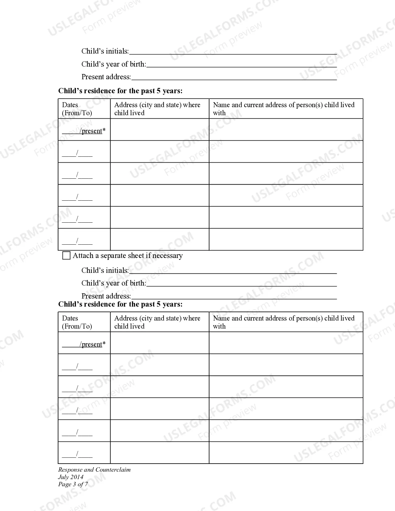 Preview Response and Counterclaim to Petition for Modification of Child Support