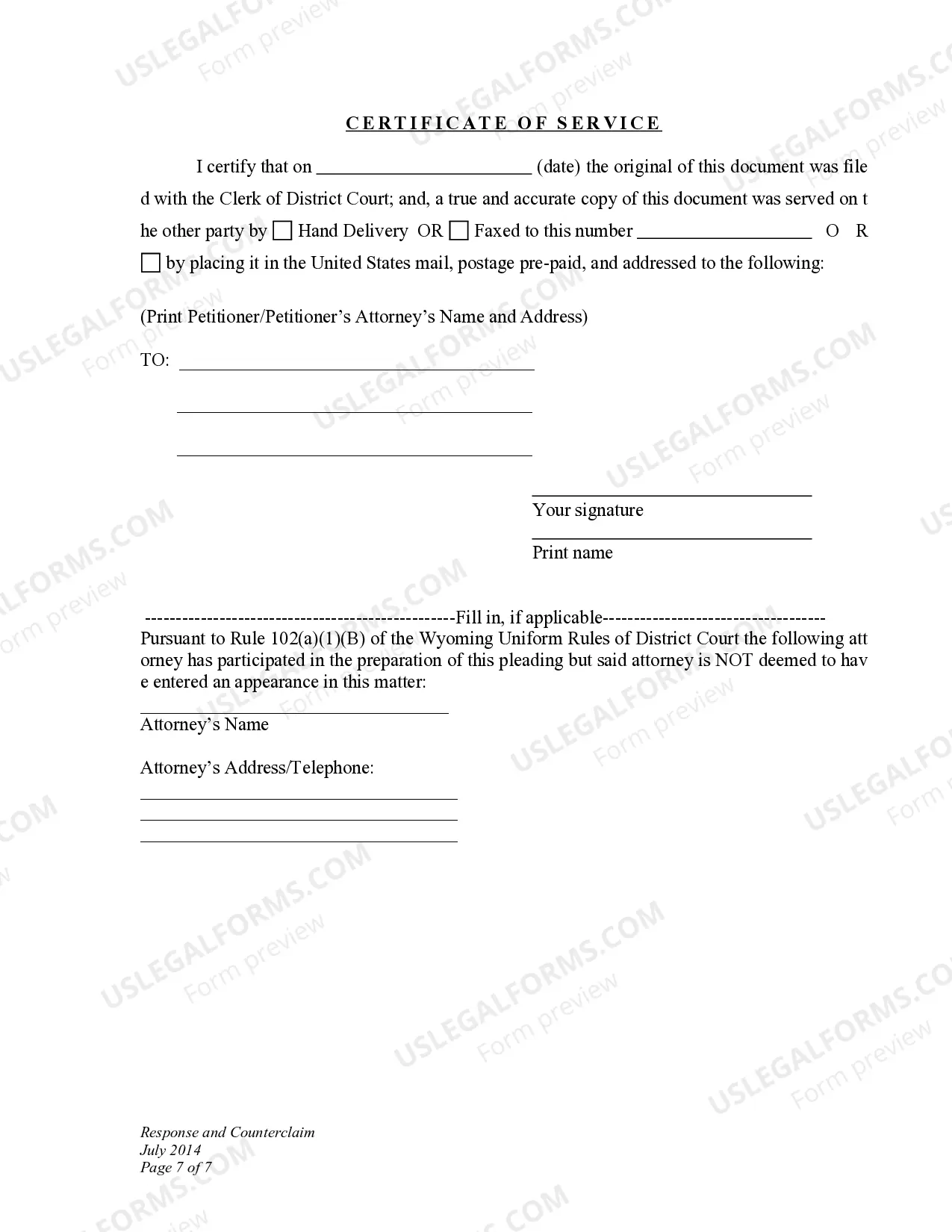 Preview Response and Counterclaim to Petition for Modification of Child Support