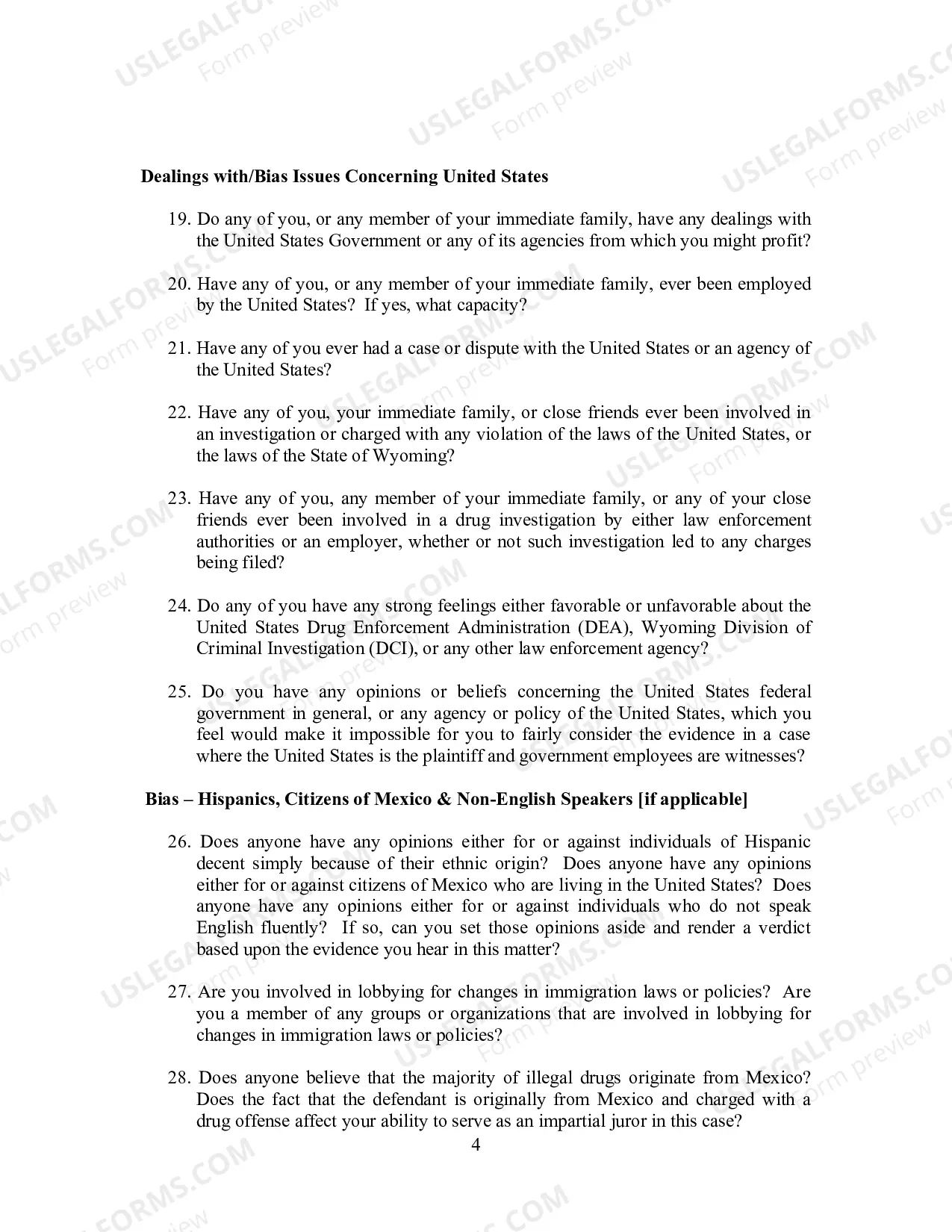 Preview Voir Dire Questions (Criminal)