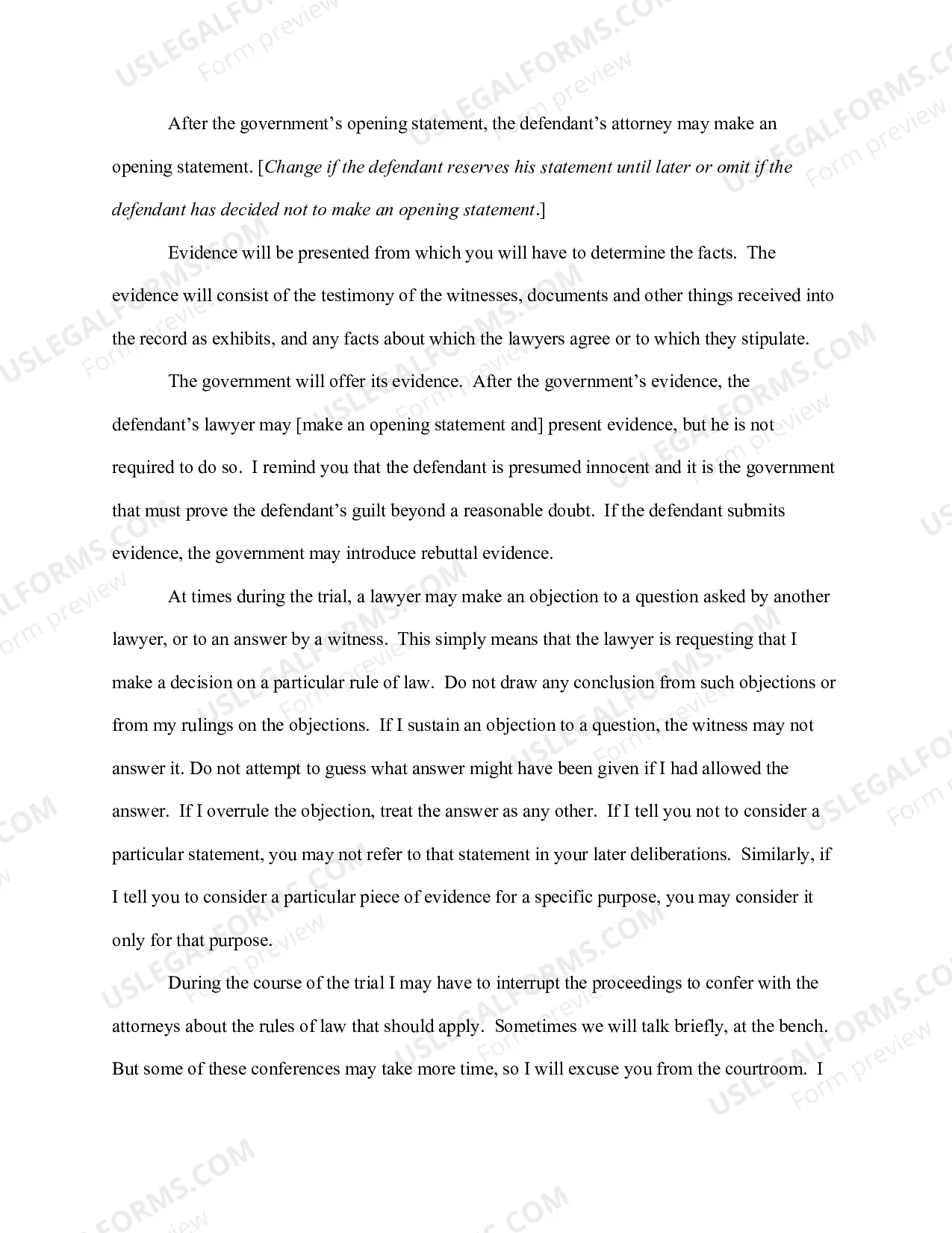 Preview Stock Jury Instructions - Criminal