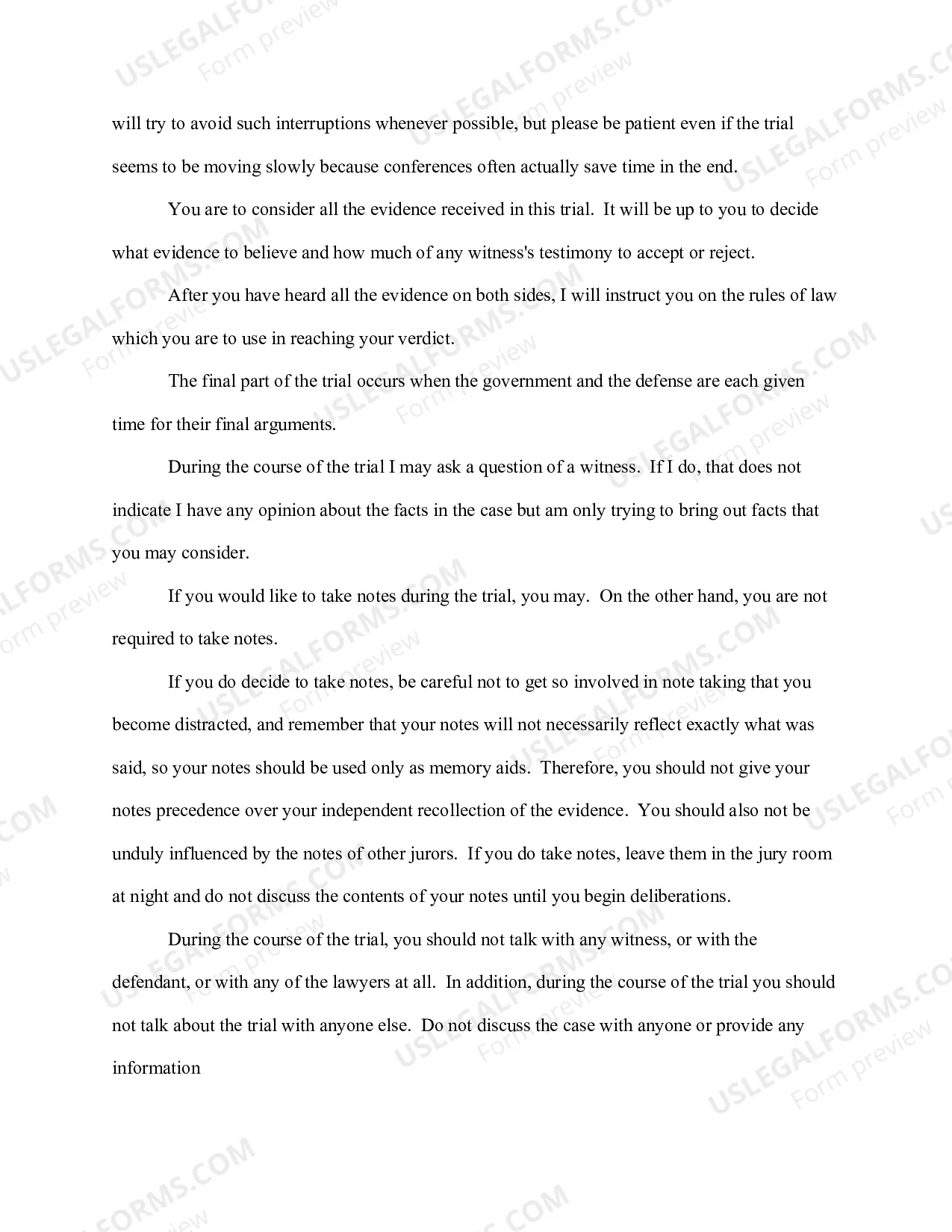 Preview Stock Jury Instructions - Criminal
