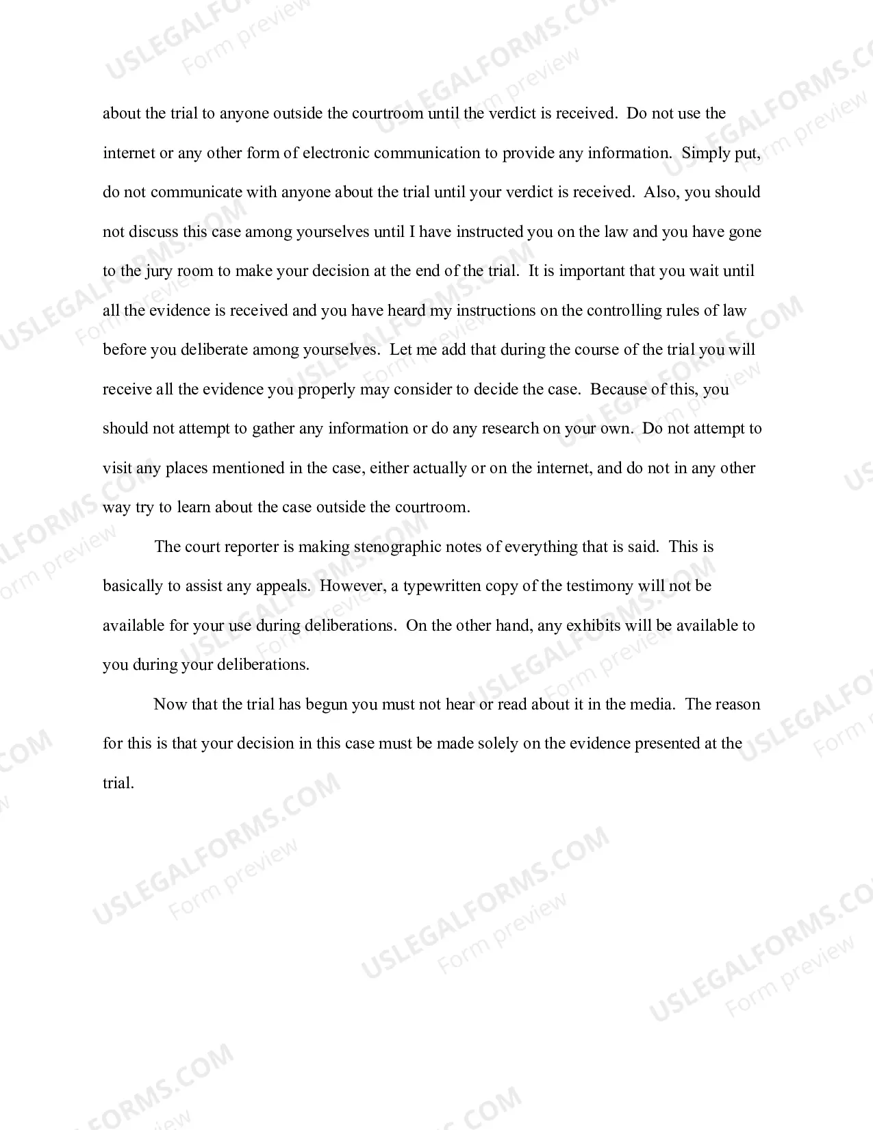 Preview Stock Jury Instructions - Criminal