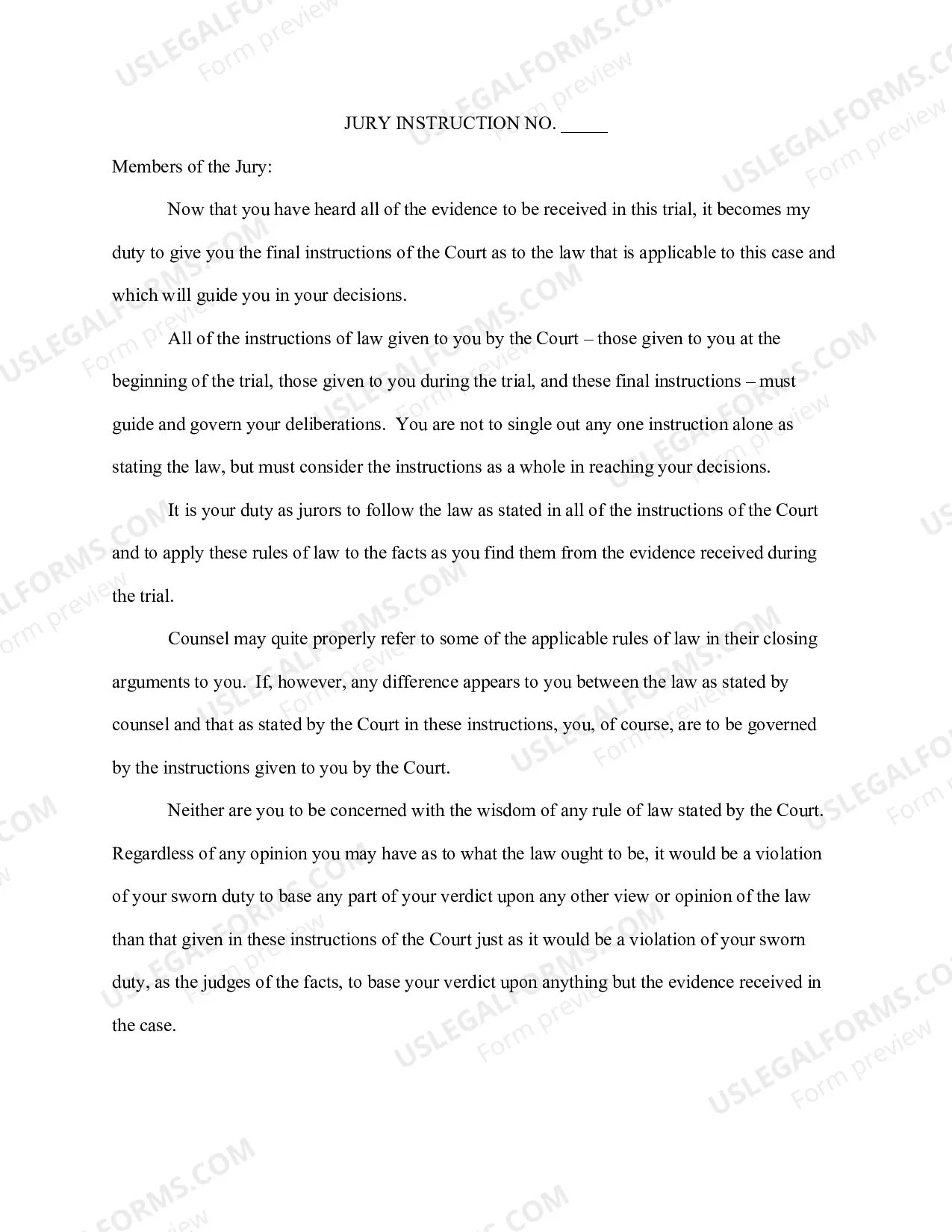 Preview Stock Jury Instructions - Criminal