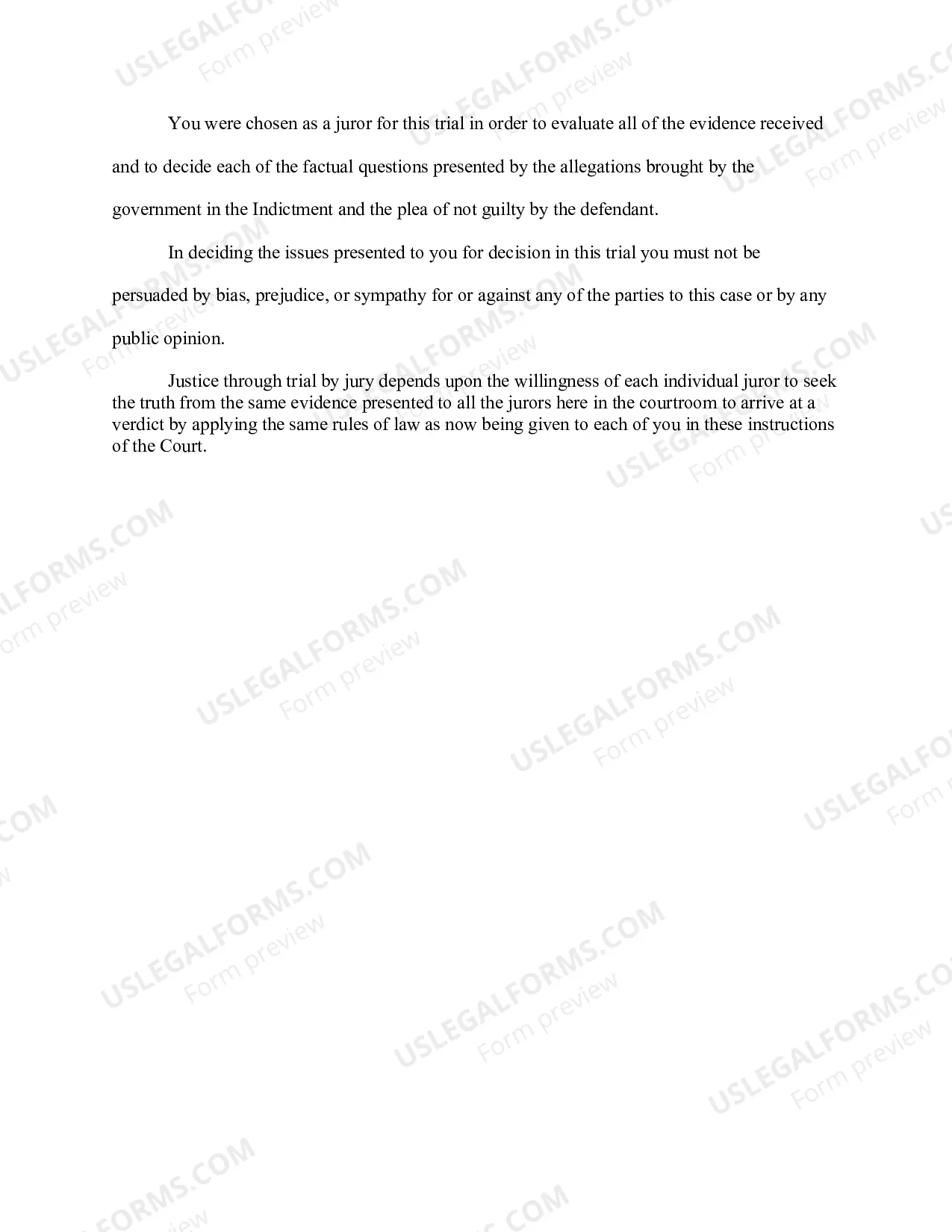 Preview Stock Jury Instructions - Criminal