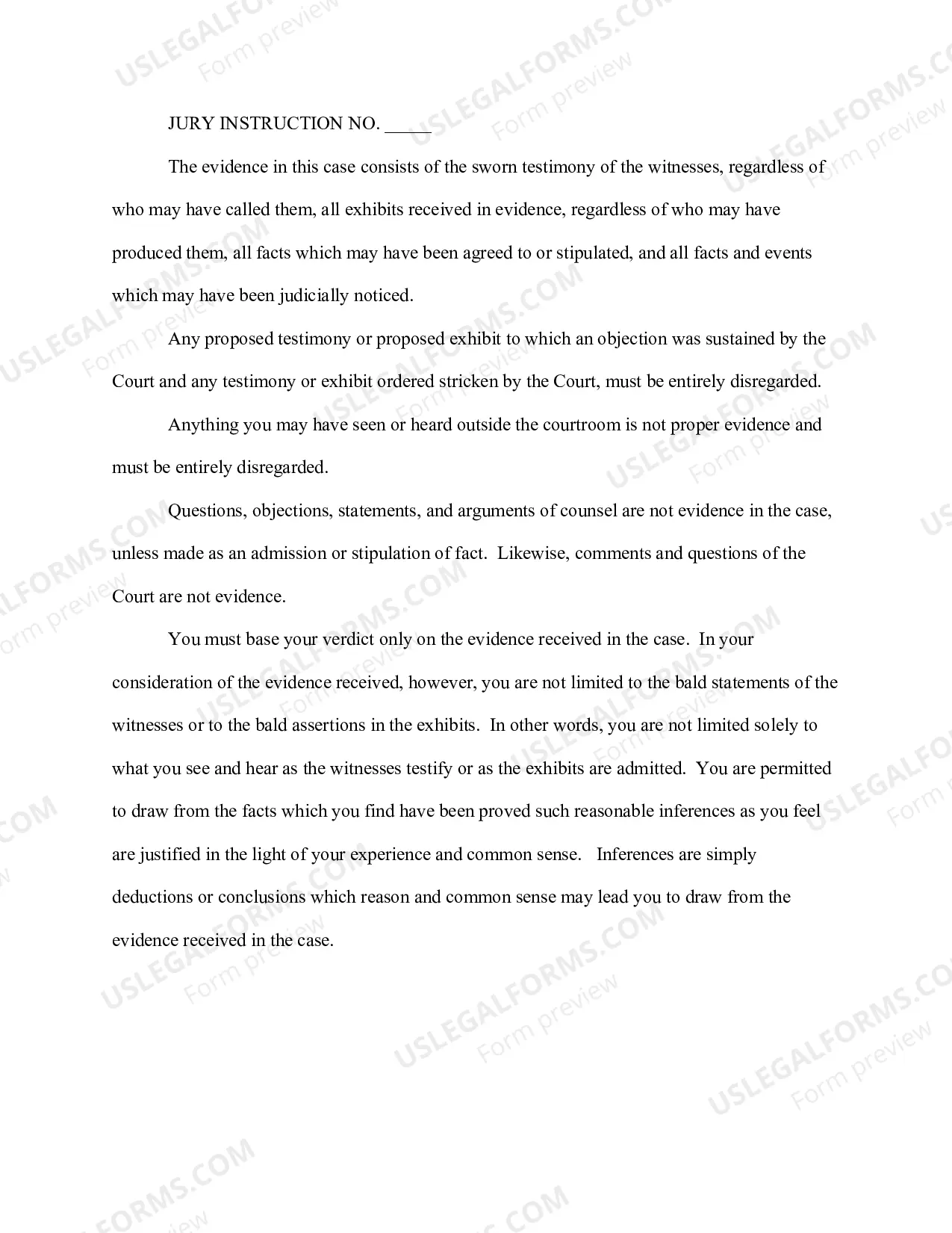 Preview Stock Jury Instructions - Criminal