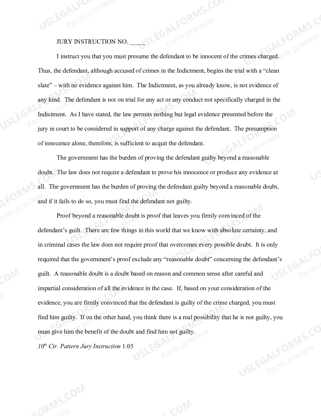 Preview Stock Jury Instructions - Criminal