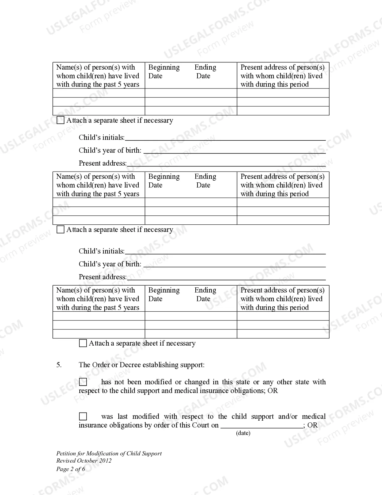 Preview Petition for Modification of Child Support and Judgment for Arrears