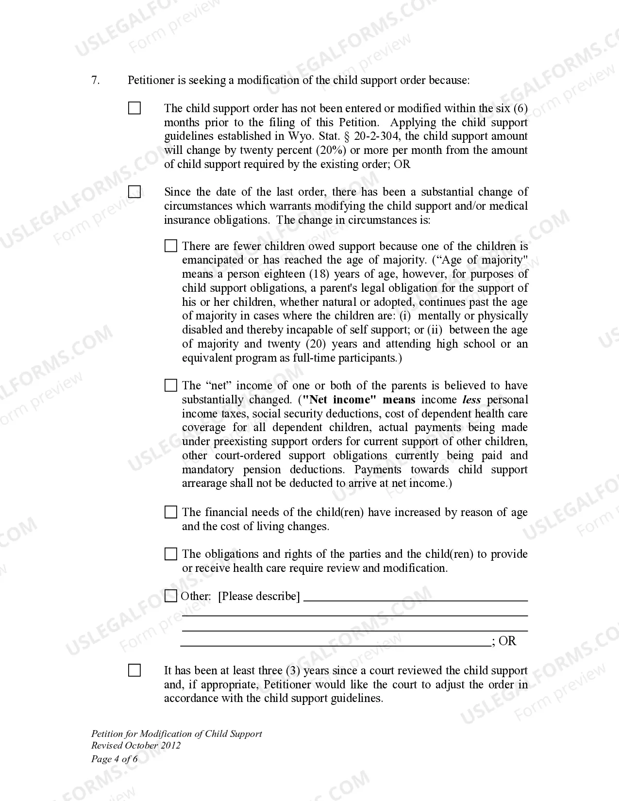 Preview Petition for Modification of Child Support and Judgment for Arrears