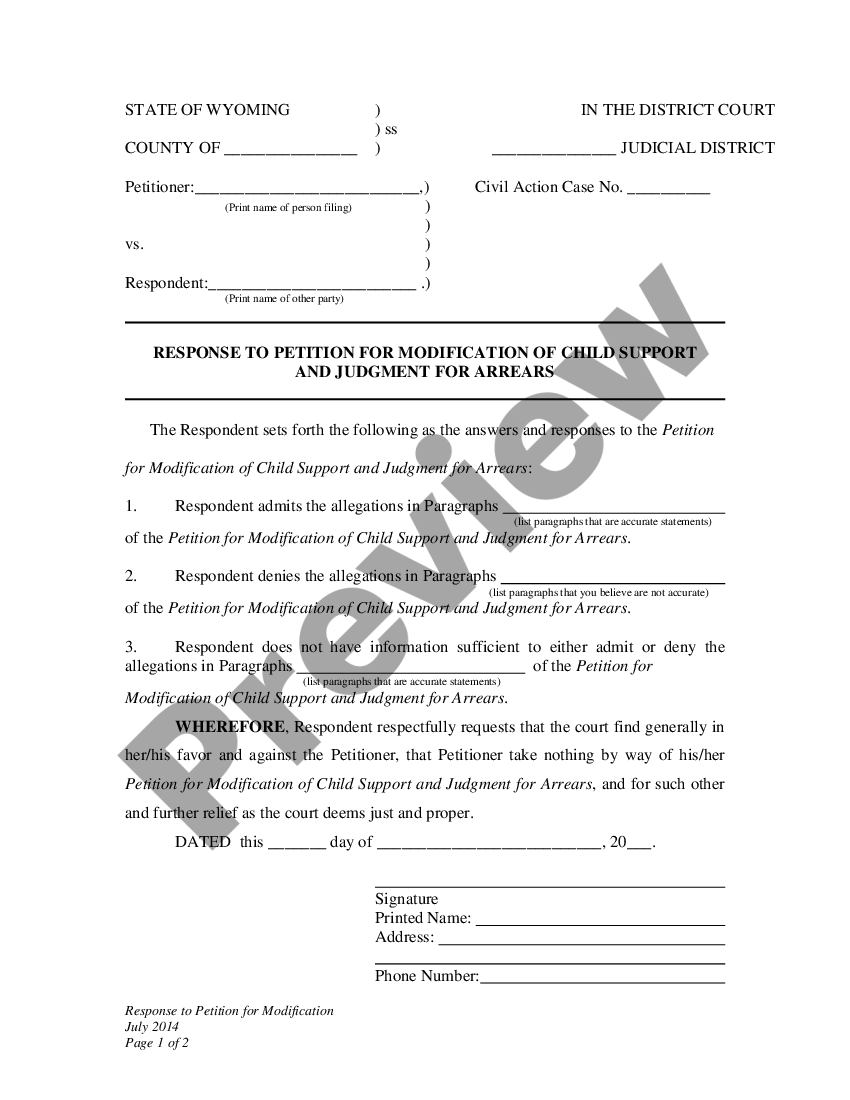 Child Support Arrears Forgiveness Form | US Legal Forms