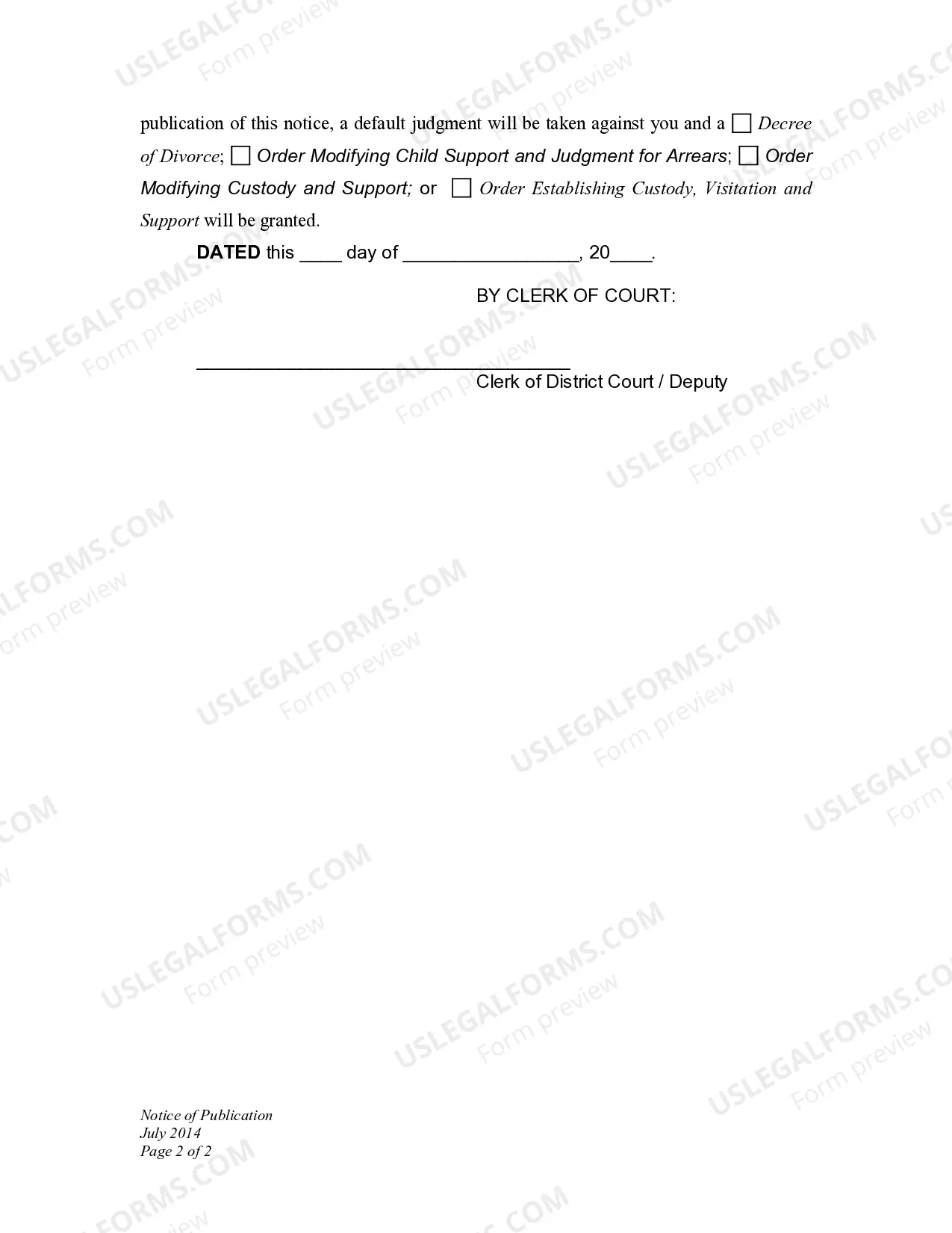 Preview Notice of Publication