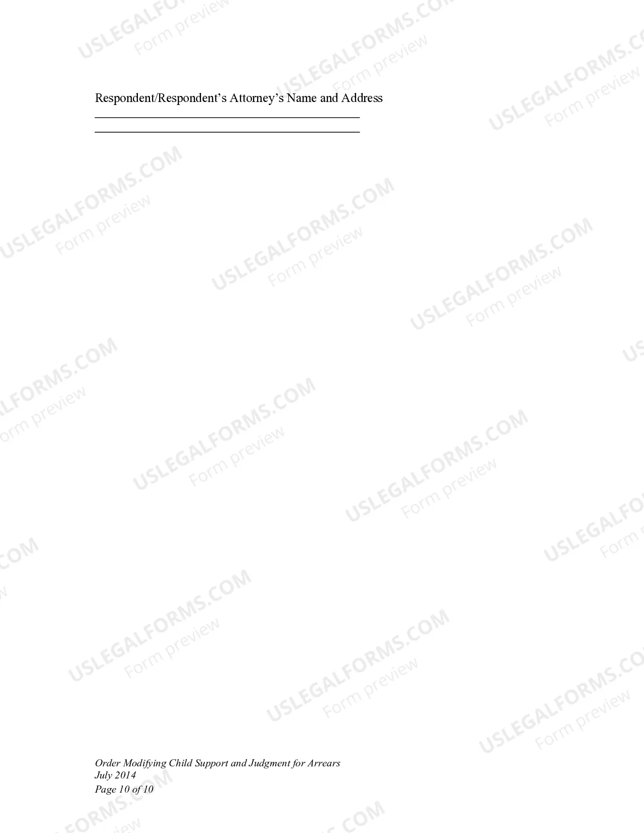 Preview Order Modifying Child Support and Judgment for Arrears for Child Support Modification