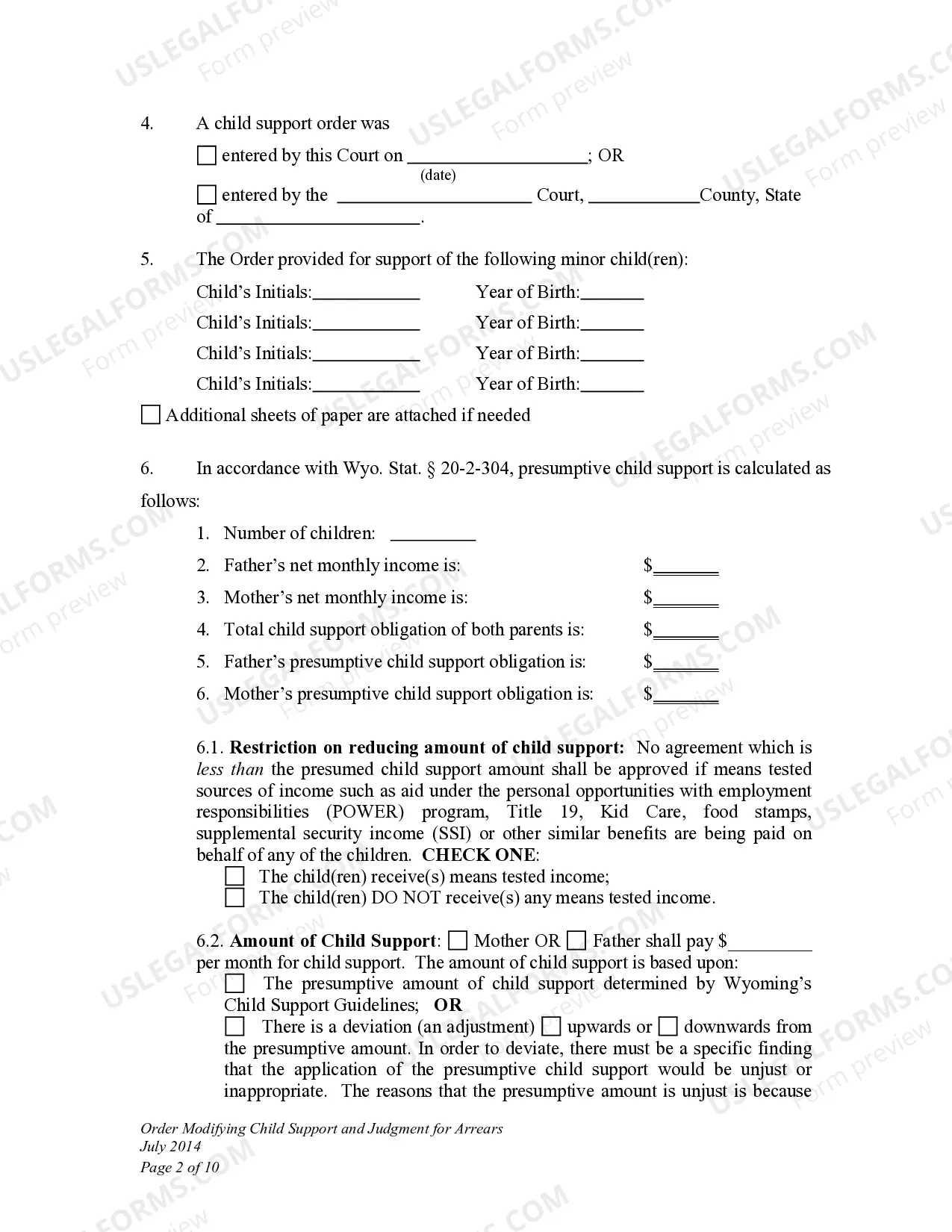 Preview Order Modifying Child Support and Judgment for Arrears for Child Support Modification