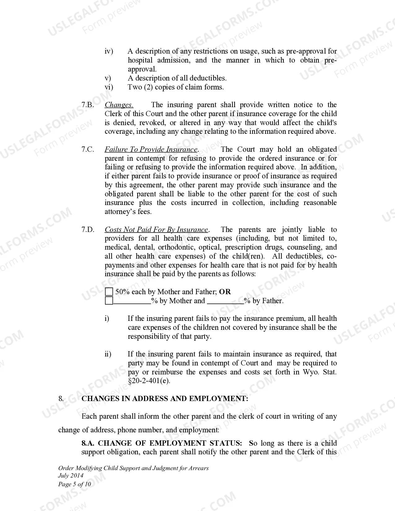 Preview Order Modifying Child Support and Judgment for Arrears for Child Support Modification