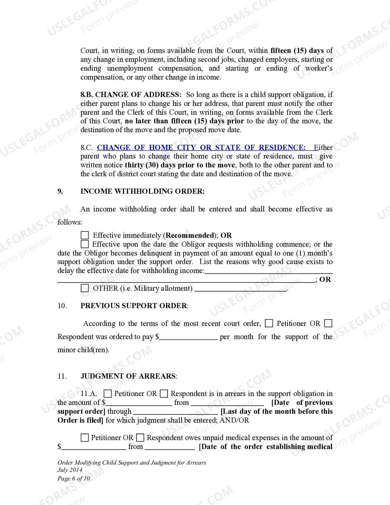 Preview Order Modifying Child Support and Judgment for Arrears for Child Support Modification