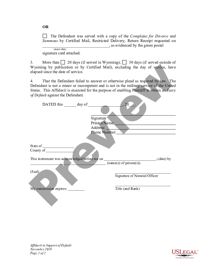 Affidavit Of Plaintiff Sample 