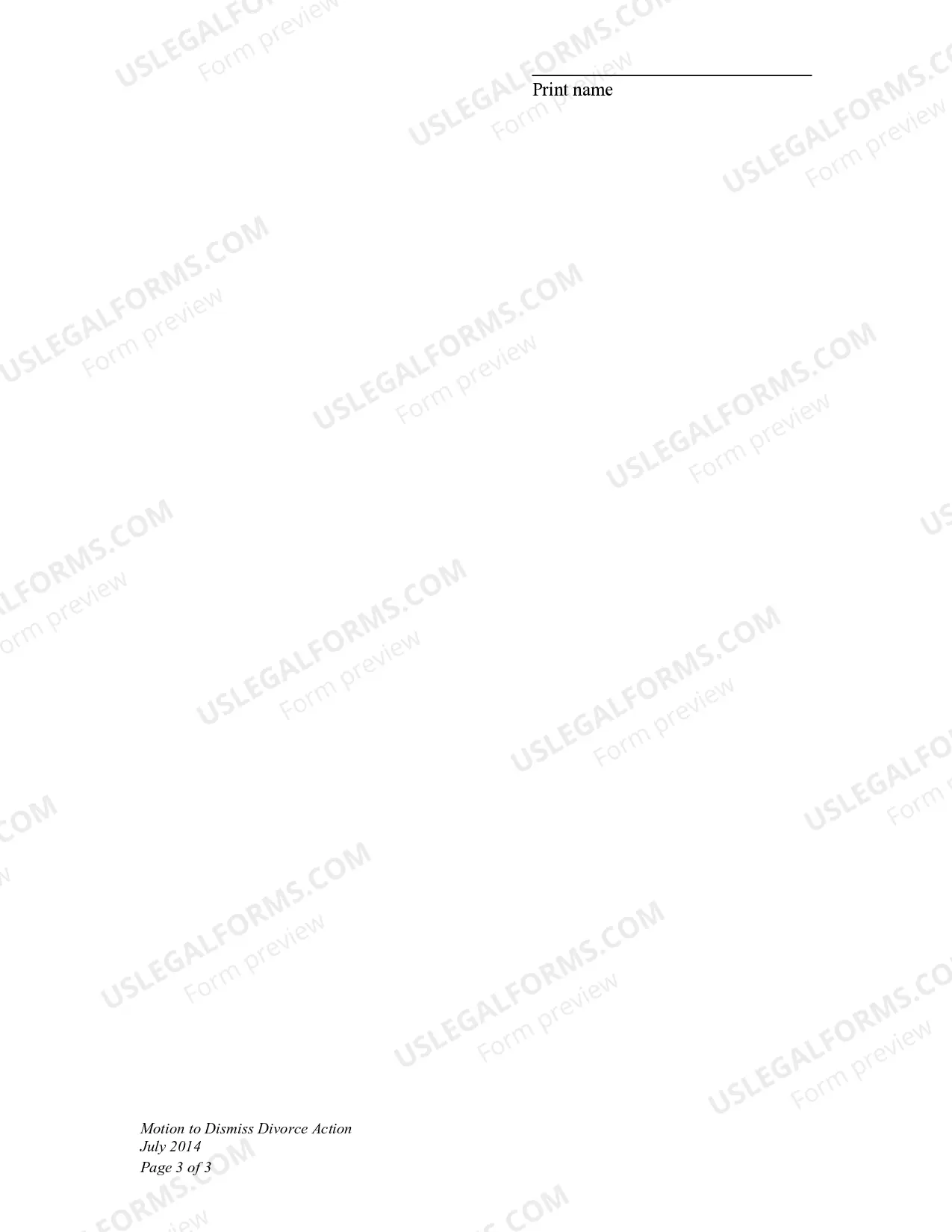 Preview Motion to Dismiss Divorce Action