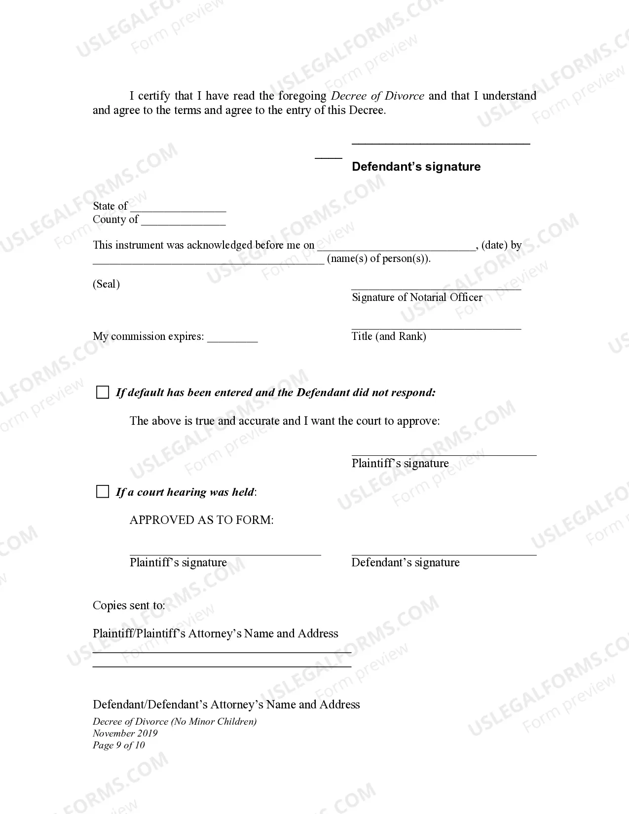 Preview Decree of Divorce