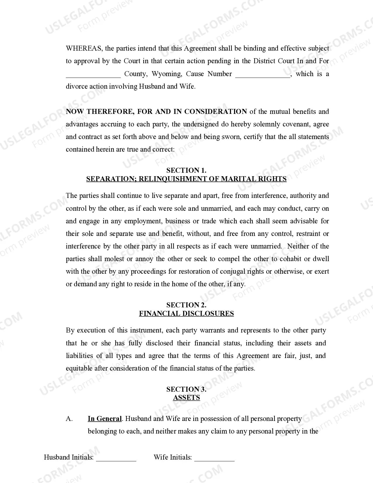 Preview Marital Domestic Separation and Property Settlement Agreement Adult Children Parties May have Joint Property or Debts where Divorce Action Filed