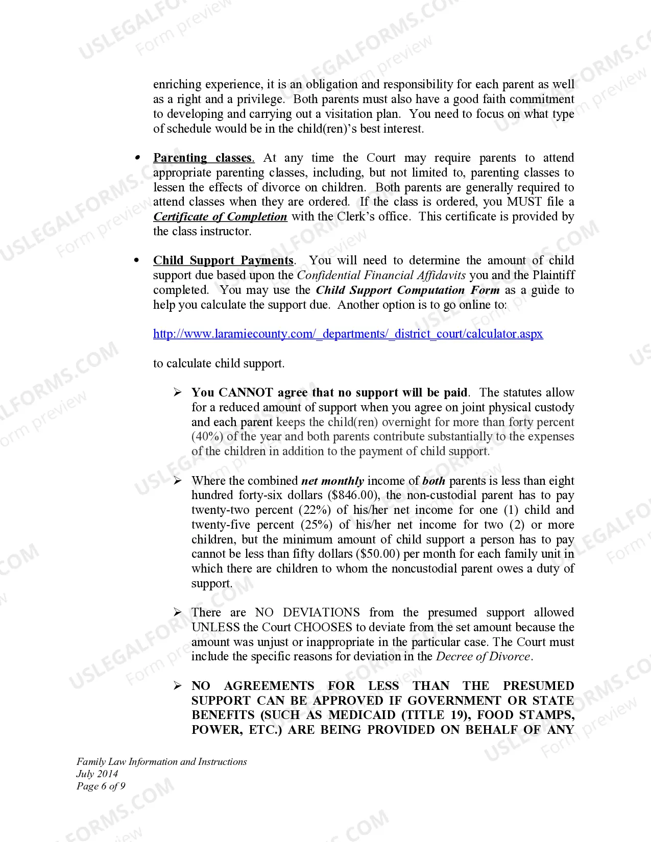Preview DWCD 3. Family Law Information and Instructions