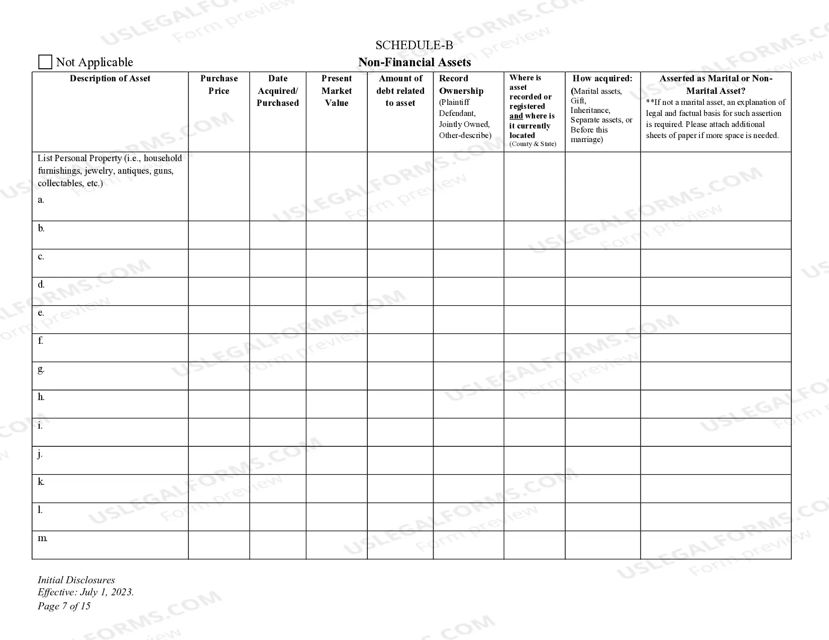 Preview Initial Disclosures
