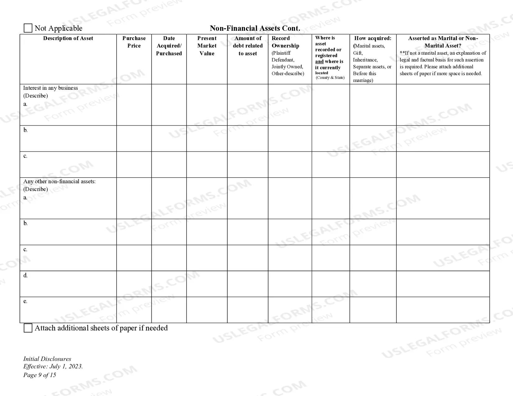Preview Initial Disclosures