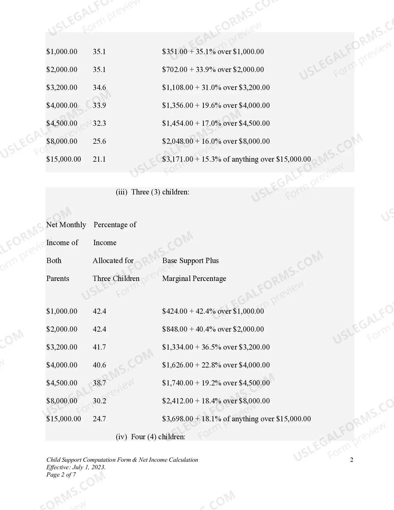 Preview DWCP 14. Child Support Computation Form & Net Income Calculation