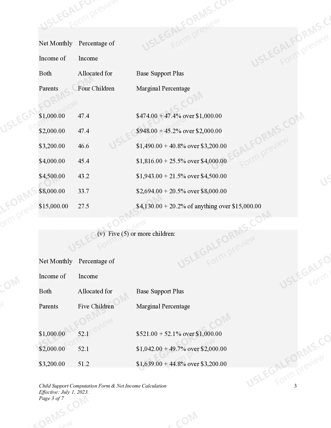 Preview DWCP 14. Child Support Computation Form & Net Income Calculation