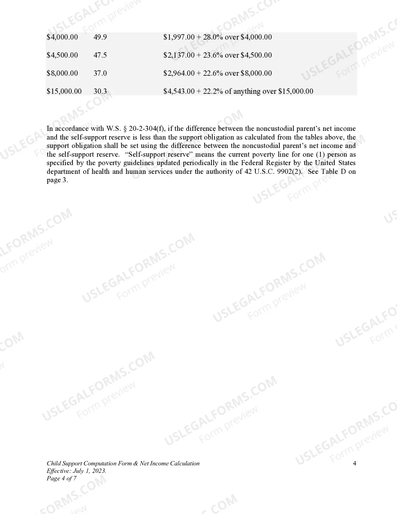 Preview DWCP 14. Child Support Computation Form & Net Income Calculation