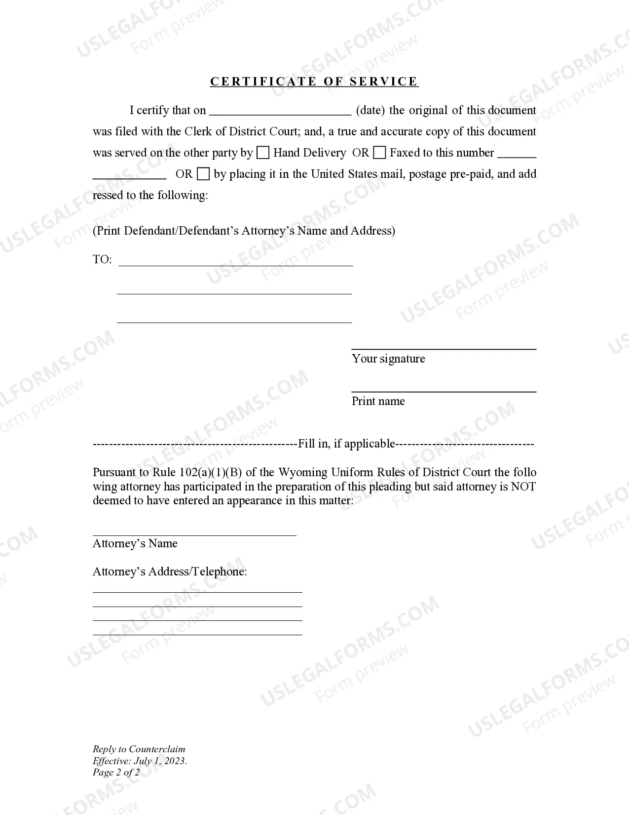 Preview DWCP 15. Reply to Counterclaim