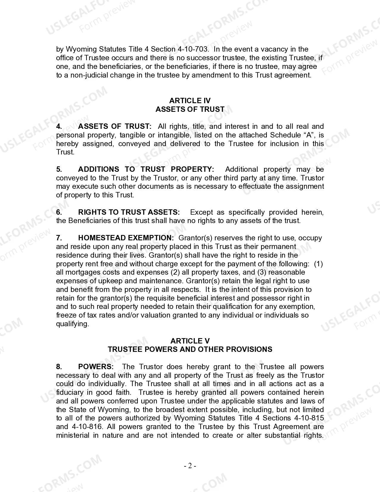 Preview Living Trust for Husband and Wife with No Children